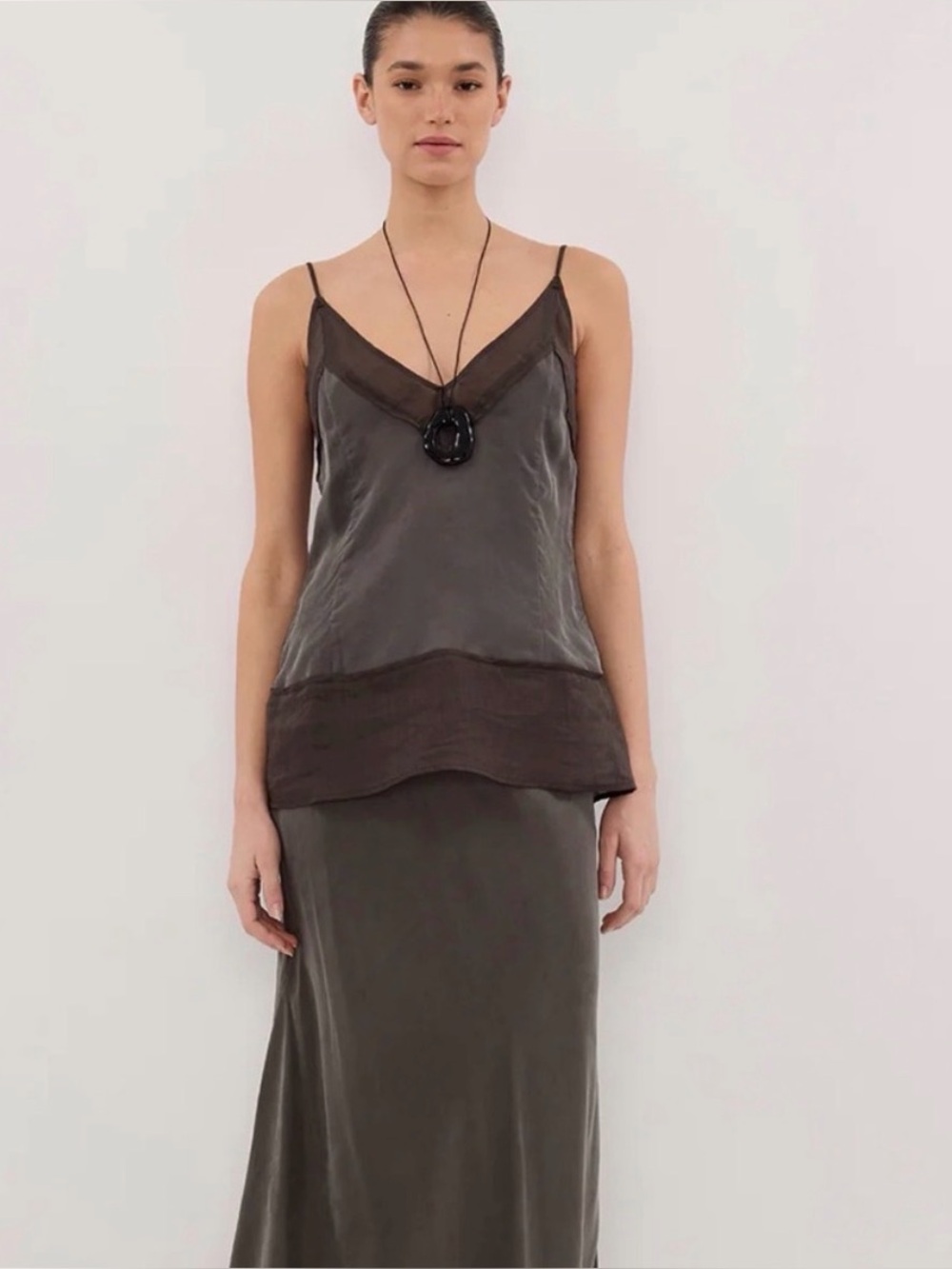 DISSH Maya petrol cupro ramie cami top
Size 4 US